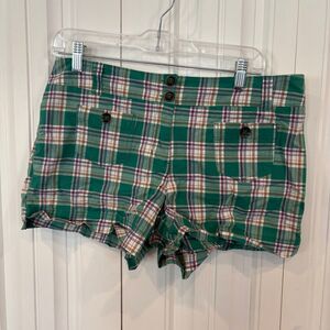 New York & Company‎ Green Plaid Shorts Size 10